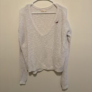 Hollister Cream V-Neck Sweater
